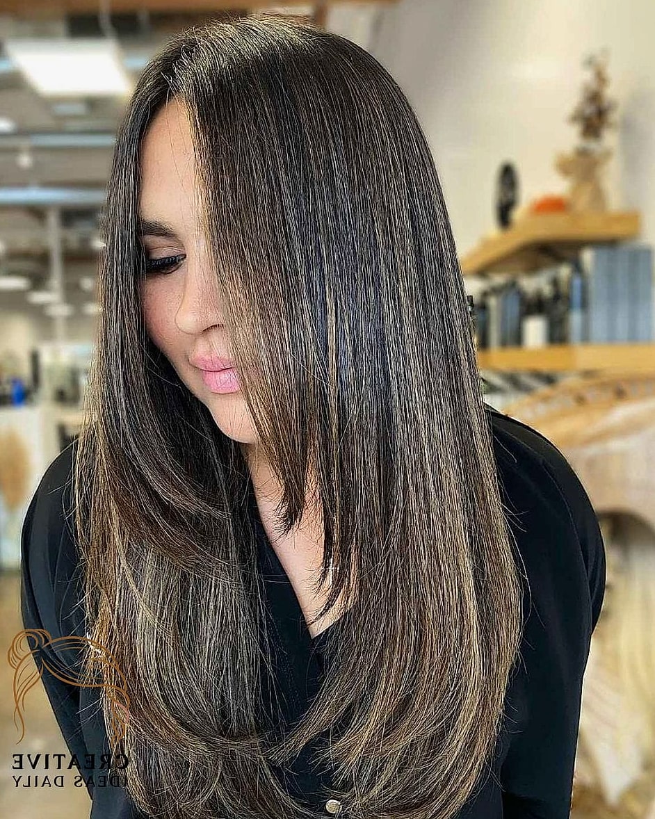 Long V-Cut with Dimensional Balayage