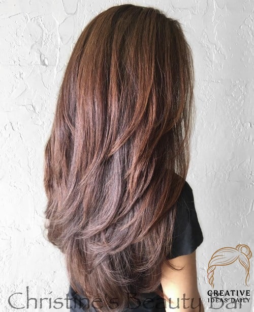 Long Hair with V-Cut Layers