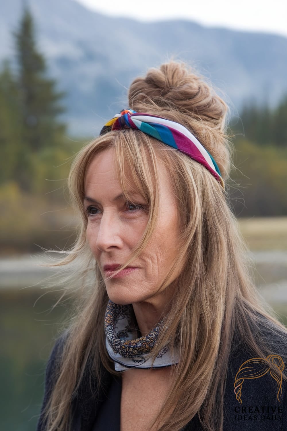 Long Hair with a Stylish Headband