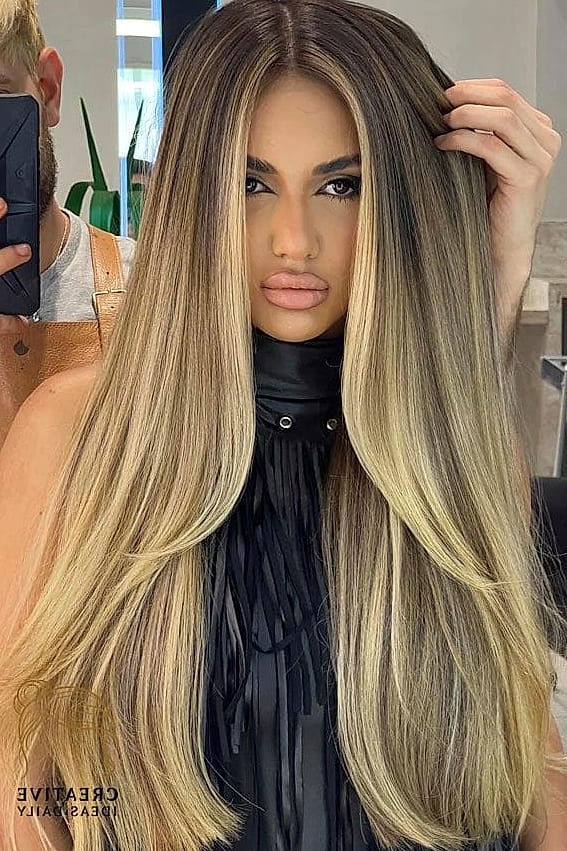Long Hair with a Bold Hair Color