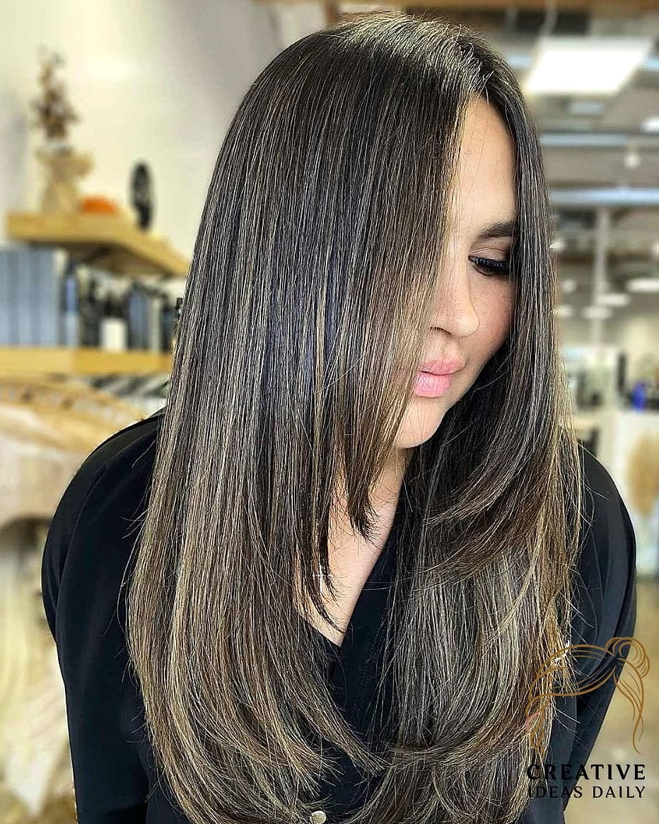 Long Hair with V-Cut Layers