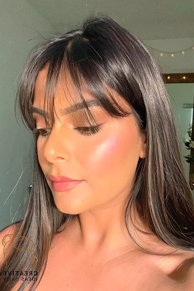 Long Hair with Money Piece Highlights