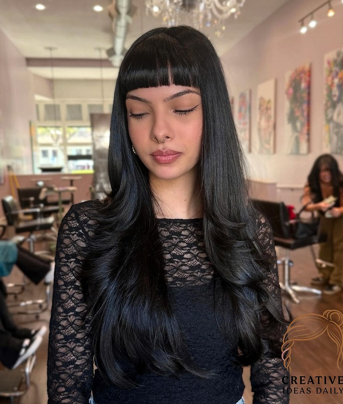 Long Hair with Micro-Fringe and Length