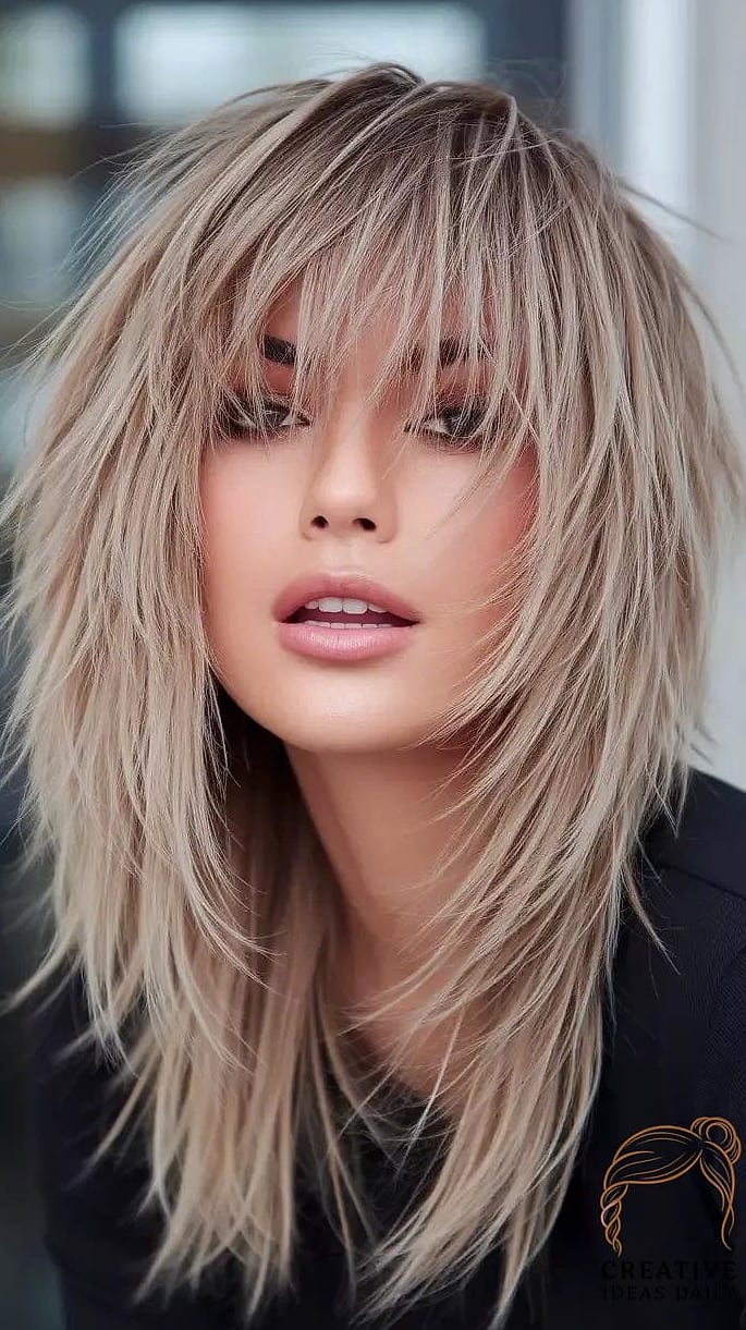 Long Hair with Piecey, Textured Crown