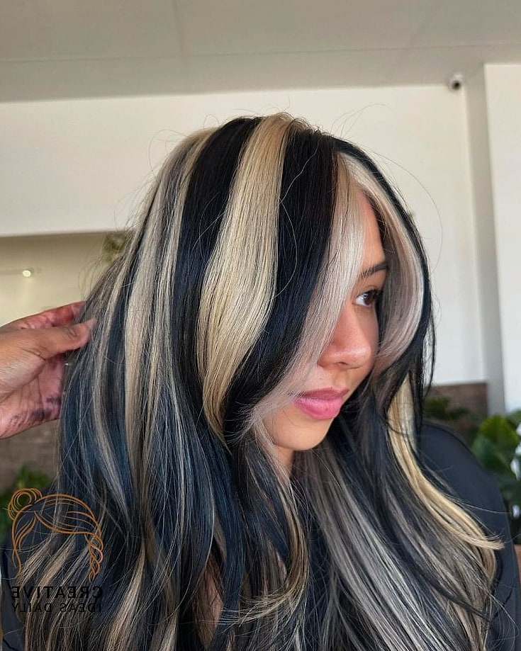 Long Hair with Chunky Highlights