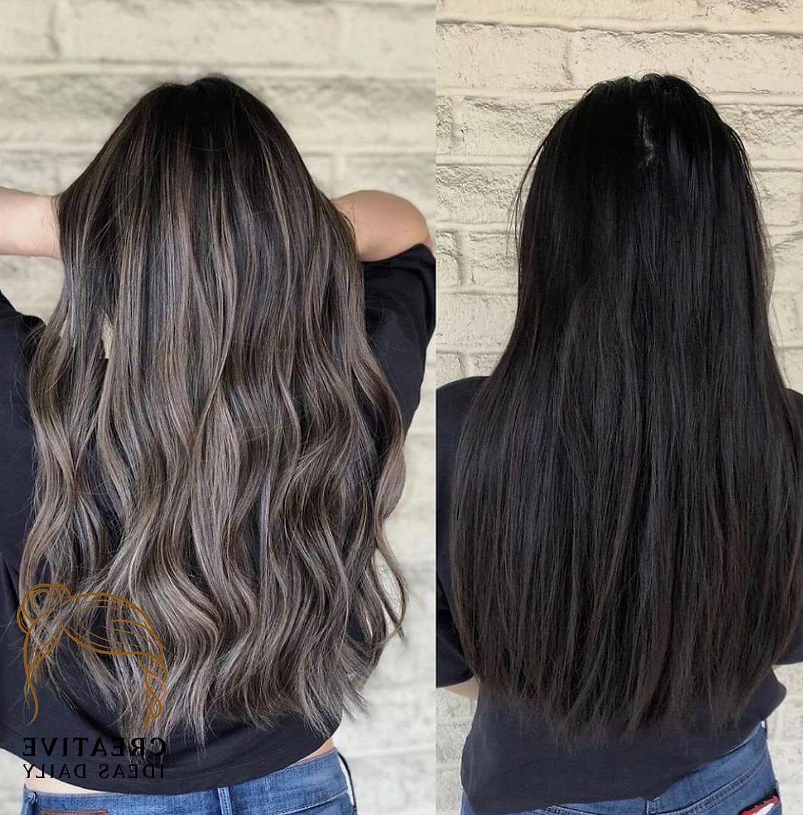 Long Hair with Balayage and Money Piece