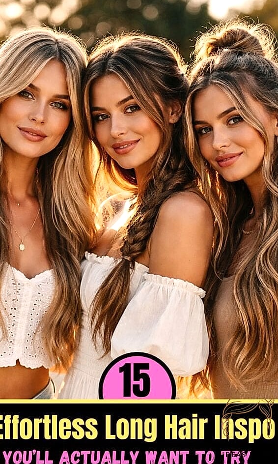 Long Hair with Money Piece Highlights