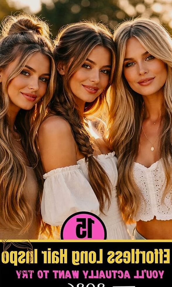 Long Hair with Face-Framing Curtain Layers and Waves