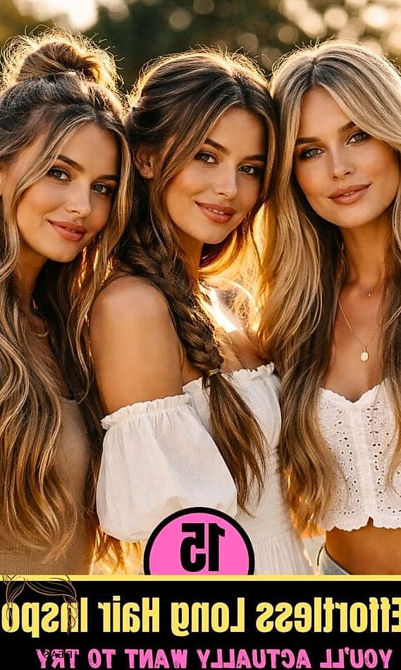 Long Hair with Tousled Waves and Wispy Bangs