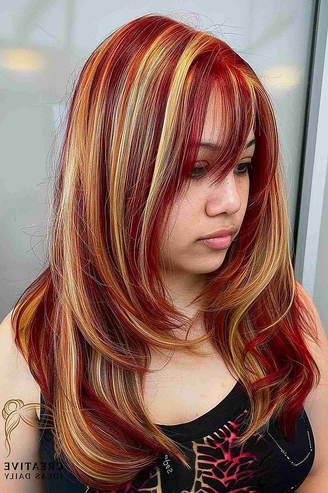Long Hair with Chunky Highlights and Long Layers