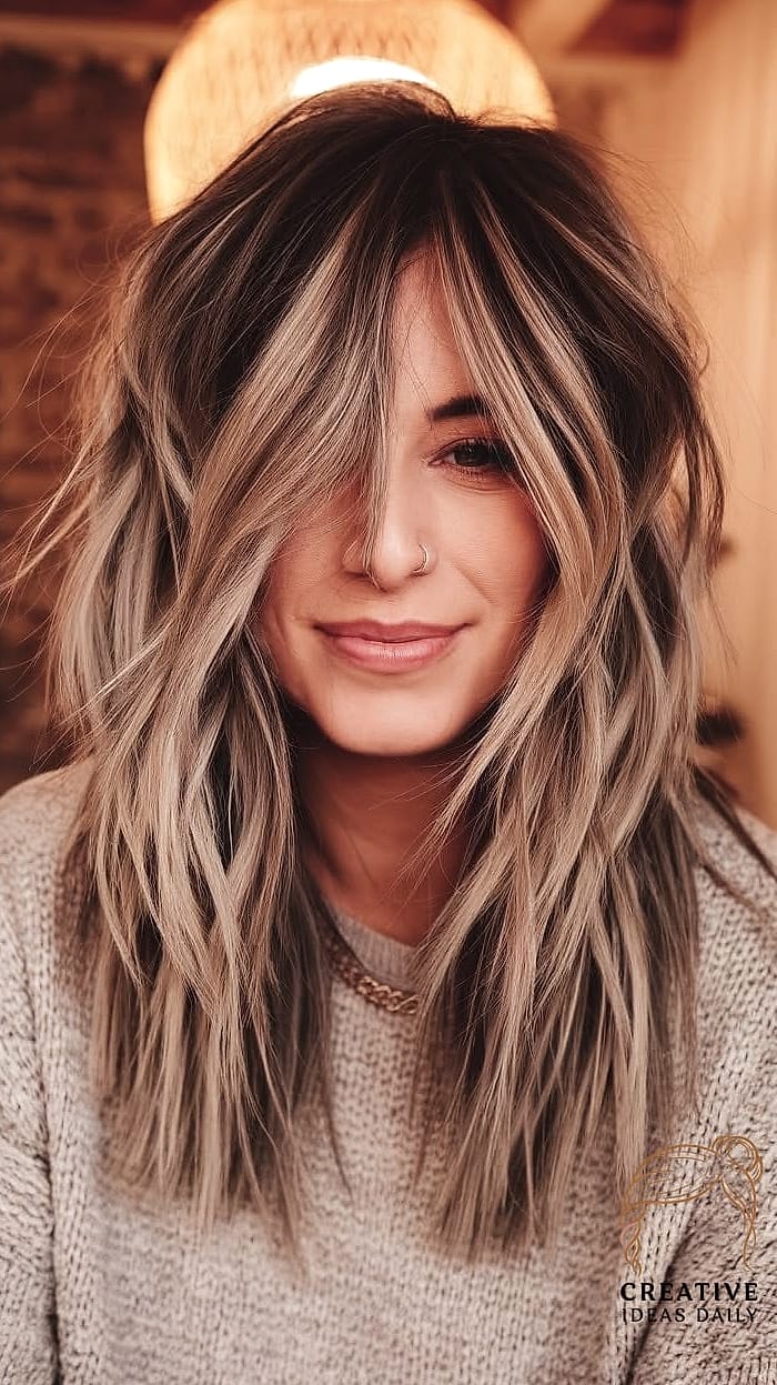 Long Hair with a Modern Feathered Cut