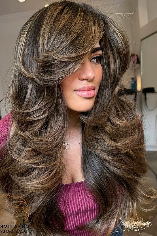 Long Hair With Heavy Side Bangs