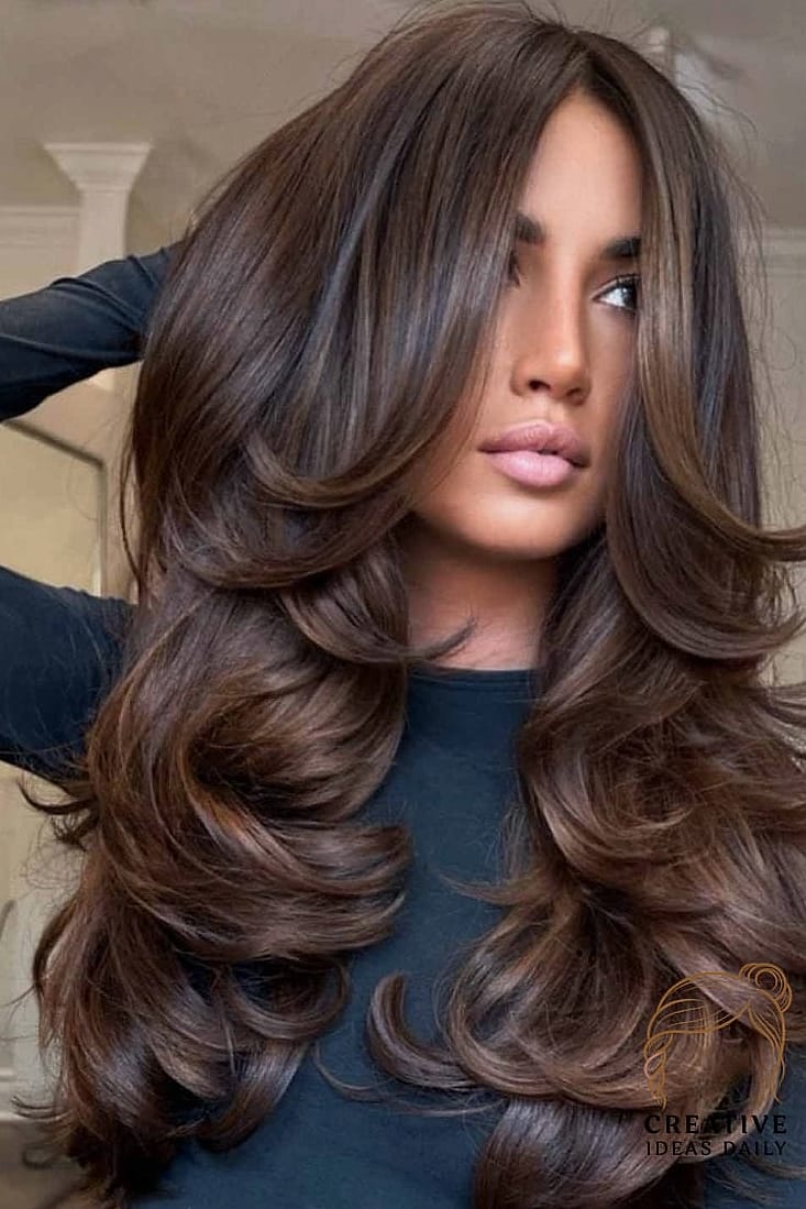Long Hair With Glossy Blunt Layers