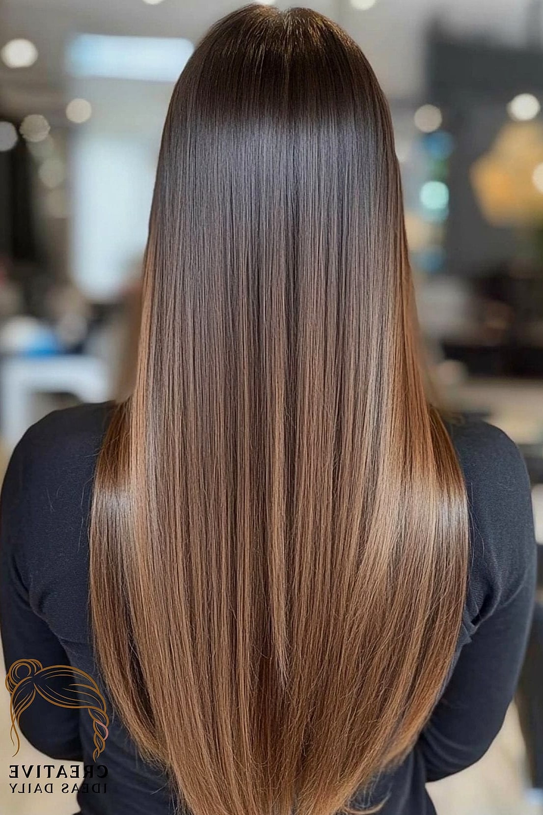 Long Hair Pin-Straight With Blunt Ends