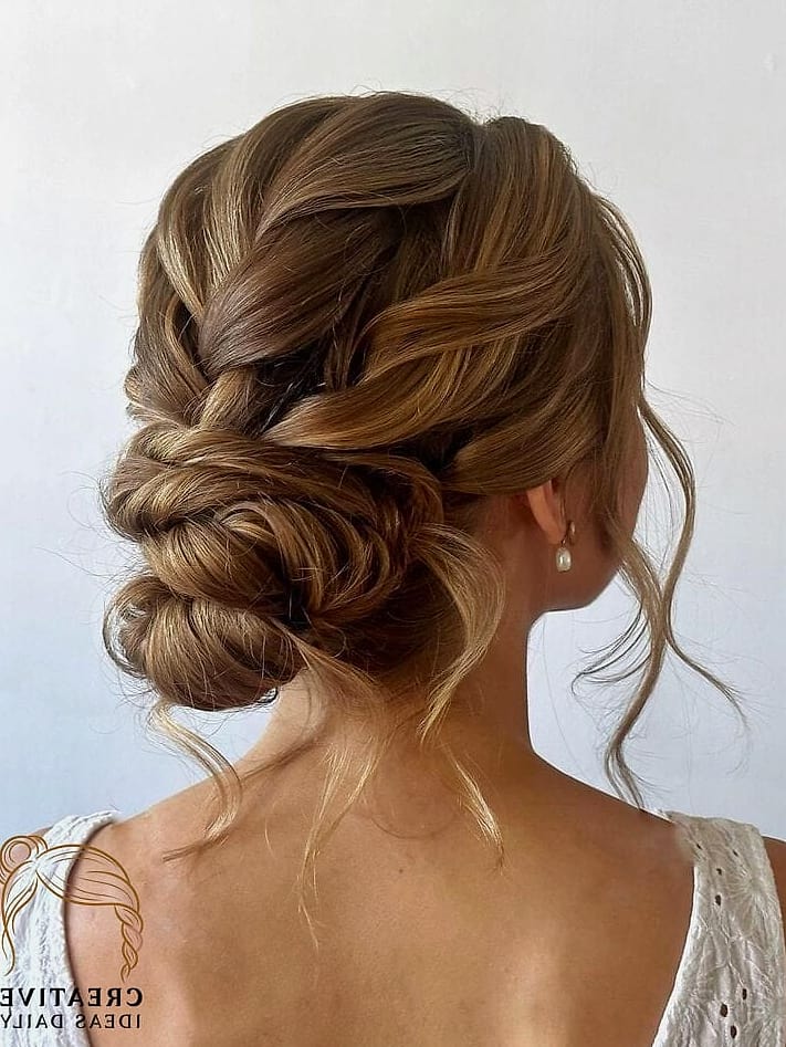 Long Hair Romantic Updo With Loose Tendrils