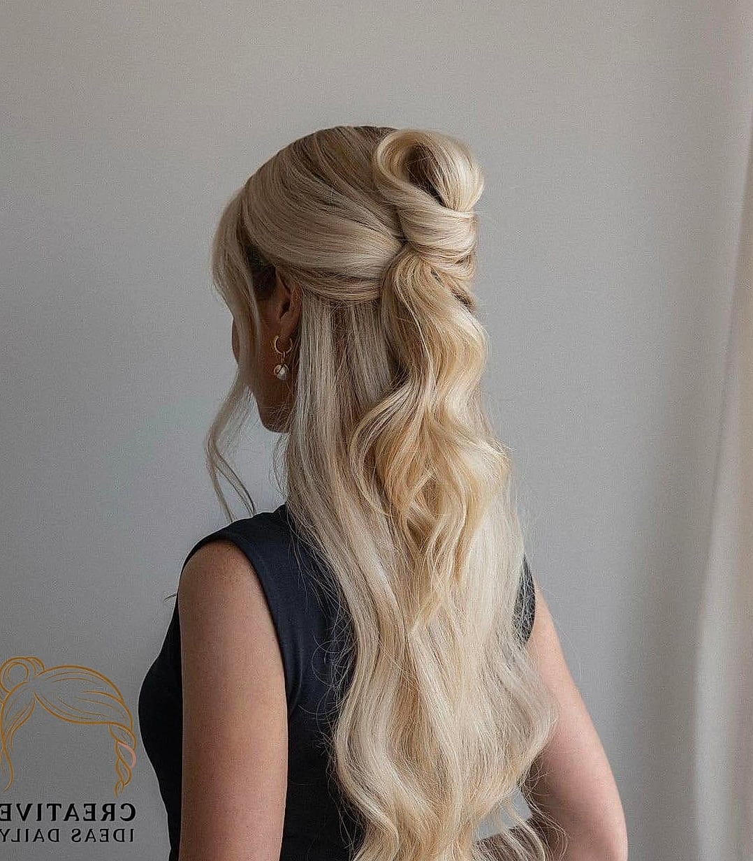 Long Hair Half-Up With A Bow