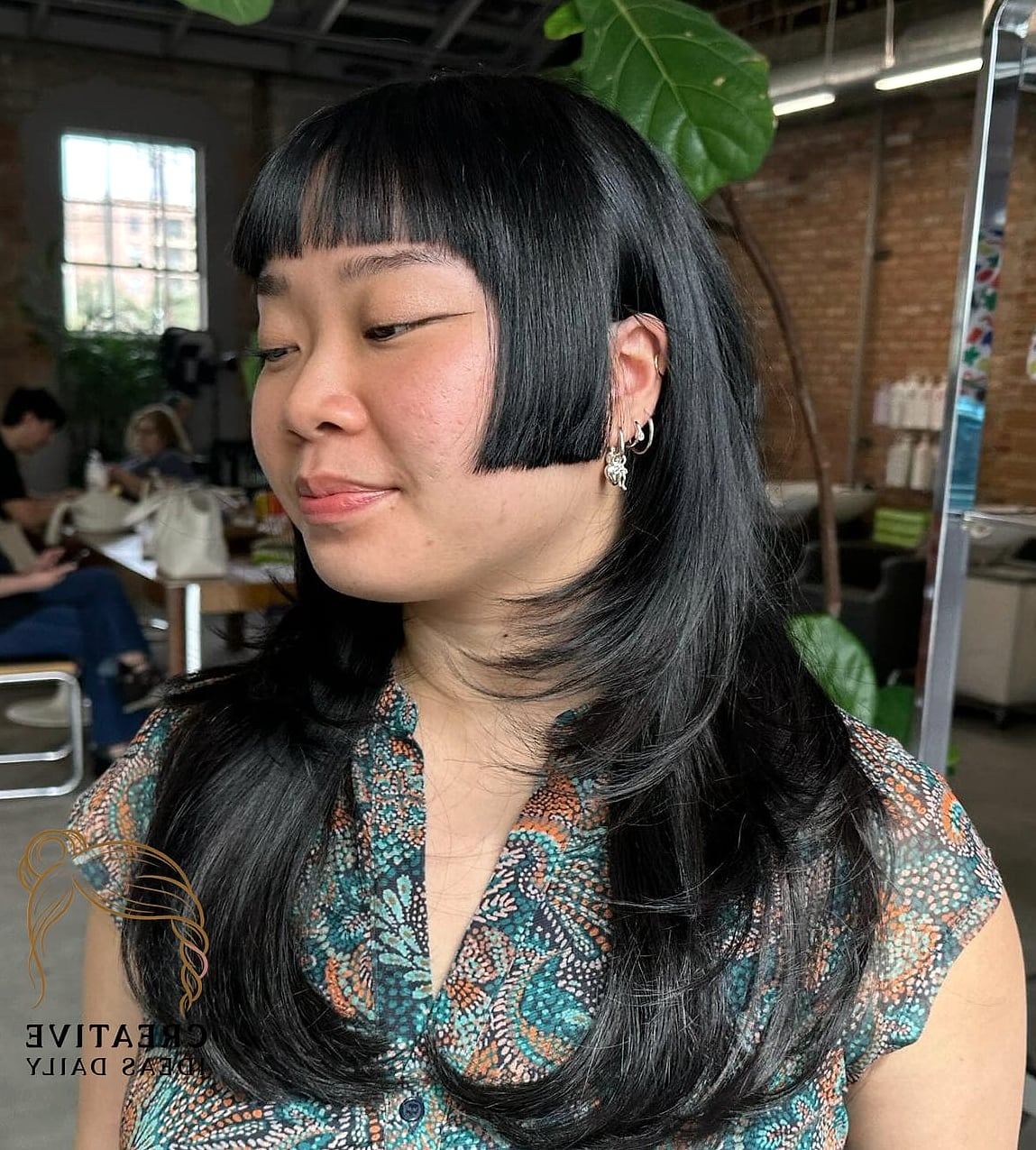 Long Hime Cut with Blunt Fringe