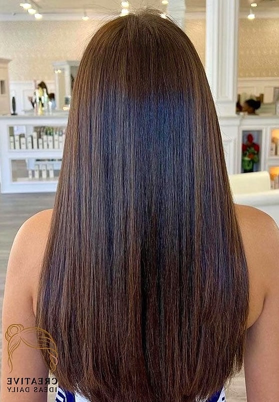 Long Layered Cut with Money Piece Highlights