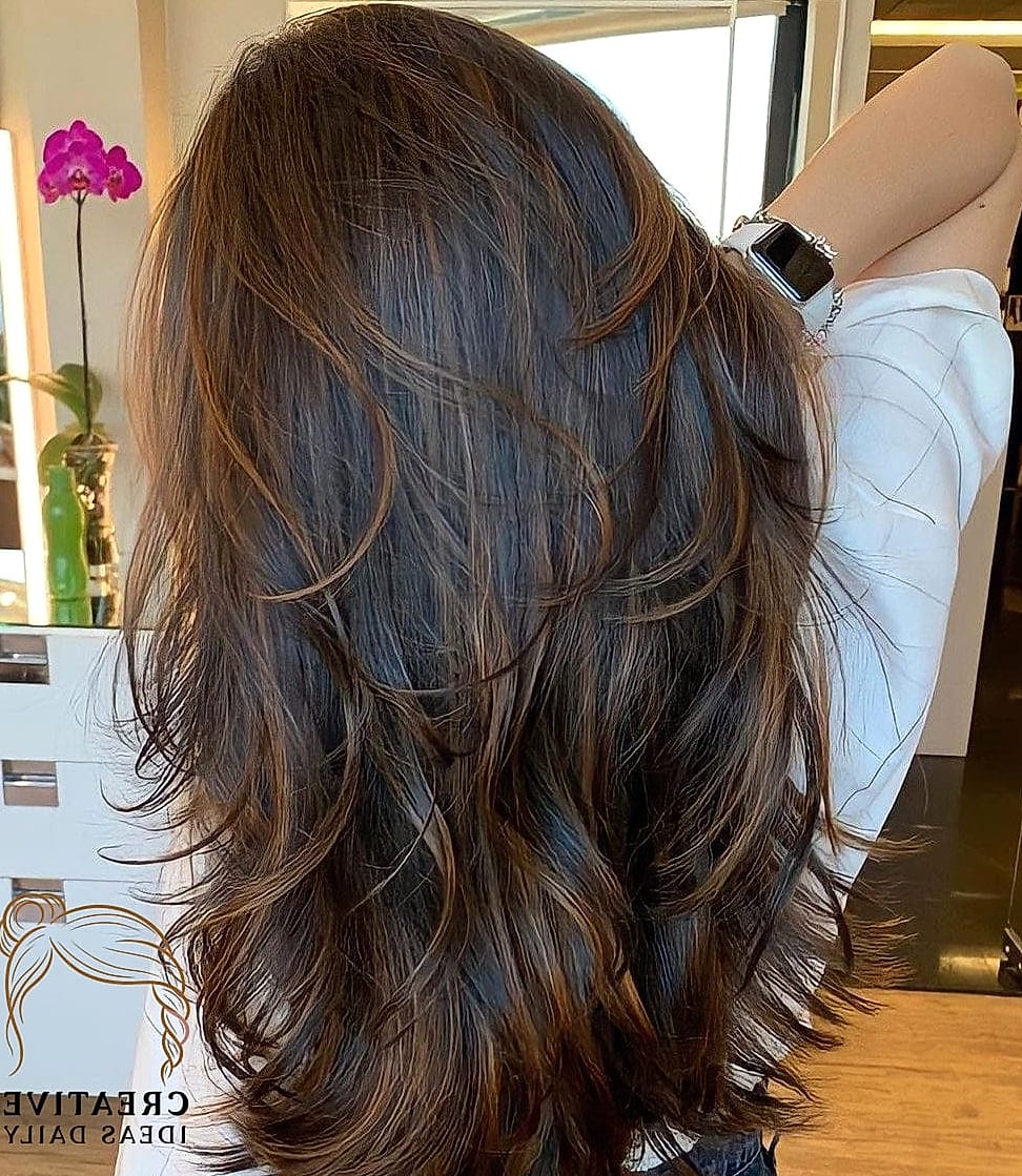 Long Layered Cut with Wispy Bangs