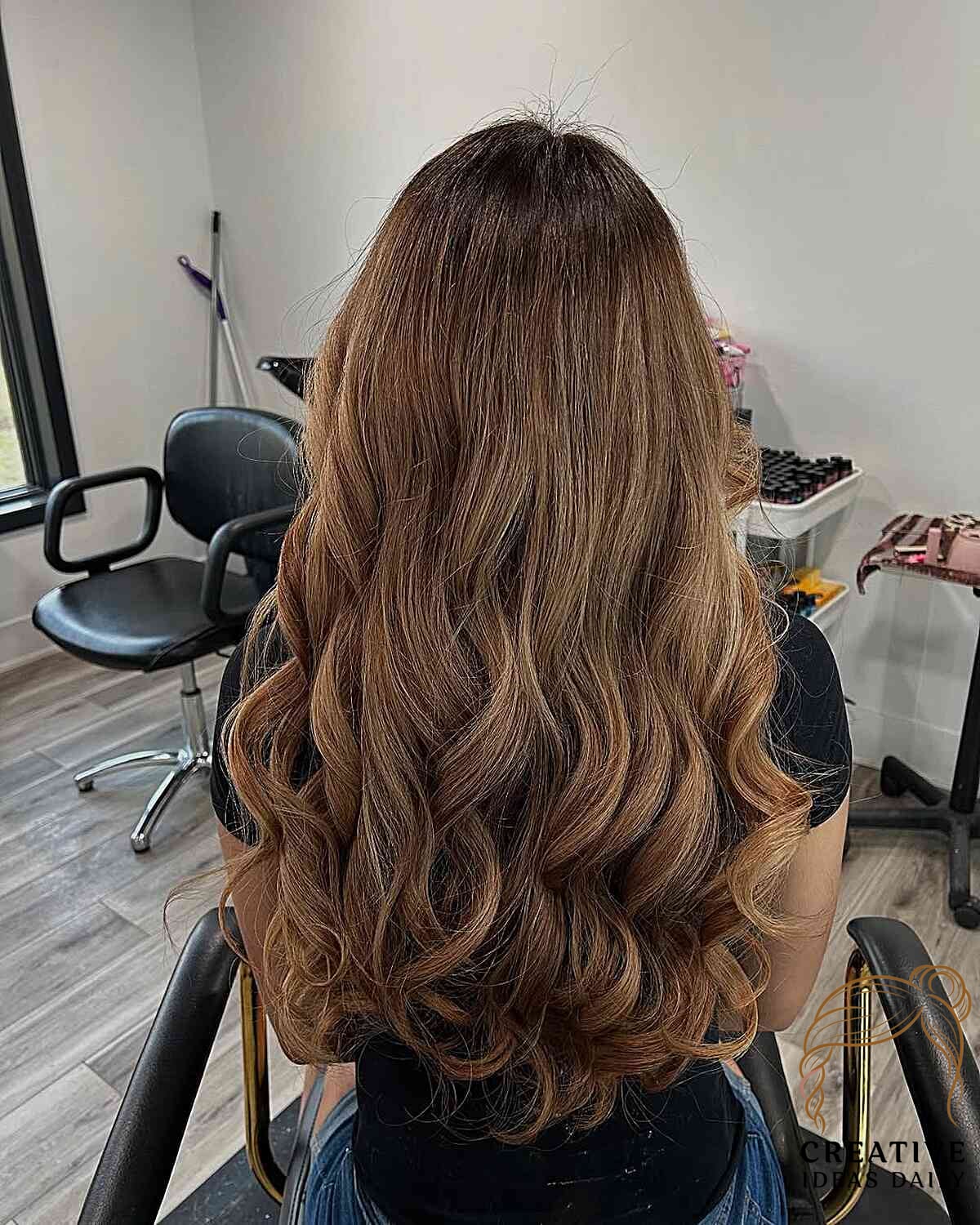 Long Wavy Thick Hair with Rich Color Dimensions