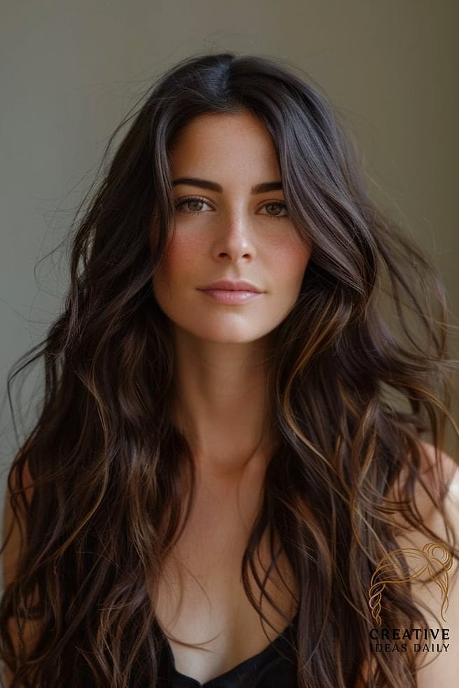Long Wavy Thick Hair with Rich Color Dimensions