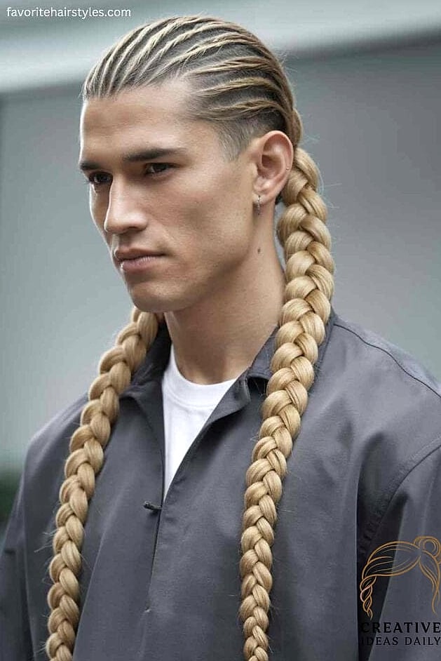 27 Long Hair Men Style Ideas That Every Stylist Needs to See 17 Loose Fishtail Braid