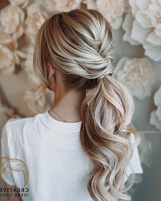 Low Ponytail with Wrapped Section