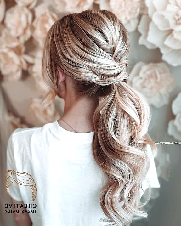 Low Ponytail with a Wrap
