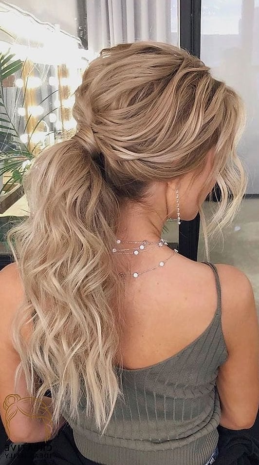 Low Ponytail With Wrapped Hair Tie