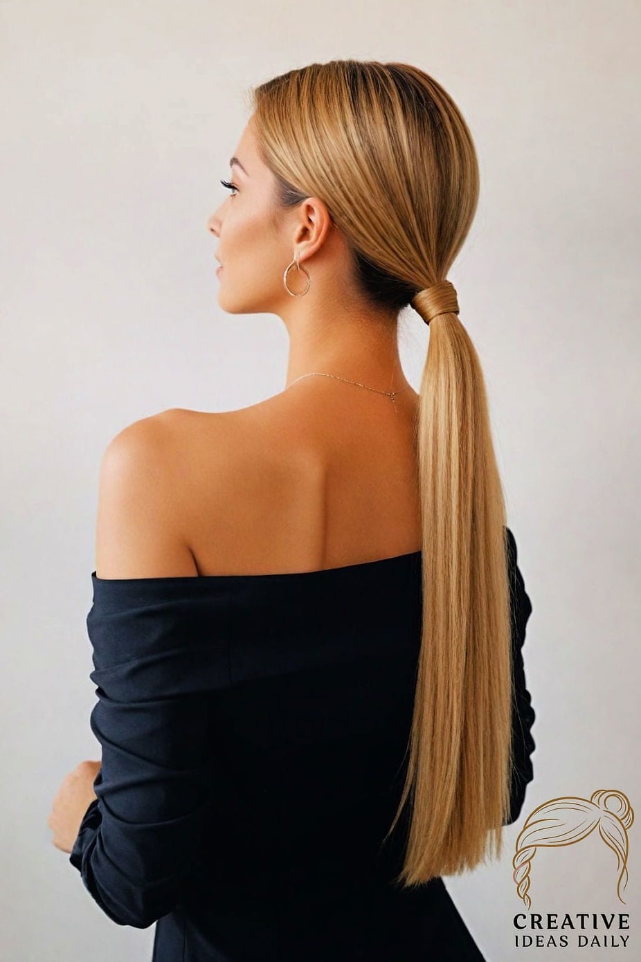 Low Slicked-Back Ponytail