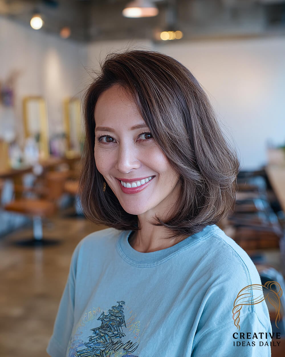 Medium Chop with Angled Frame and Textured Layers