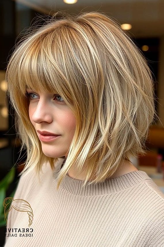 Medium Length Bob with Bangs