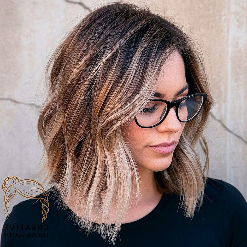 Medium Length Bronde Balayage with Face-Framing Layers