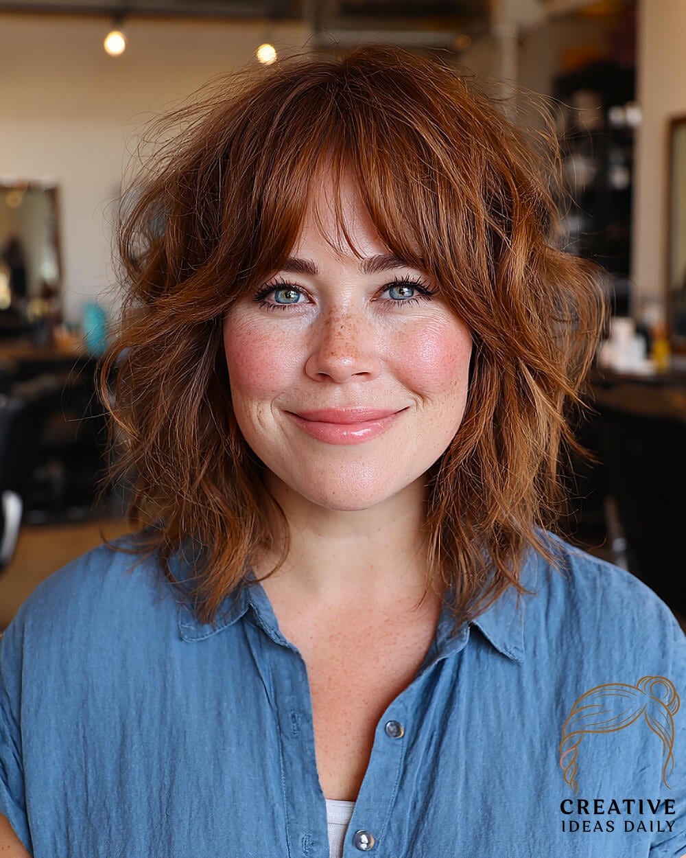 Medium Shag with Wispy Face Layers