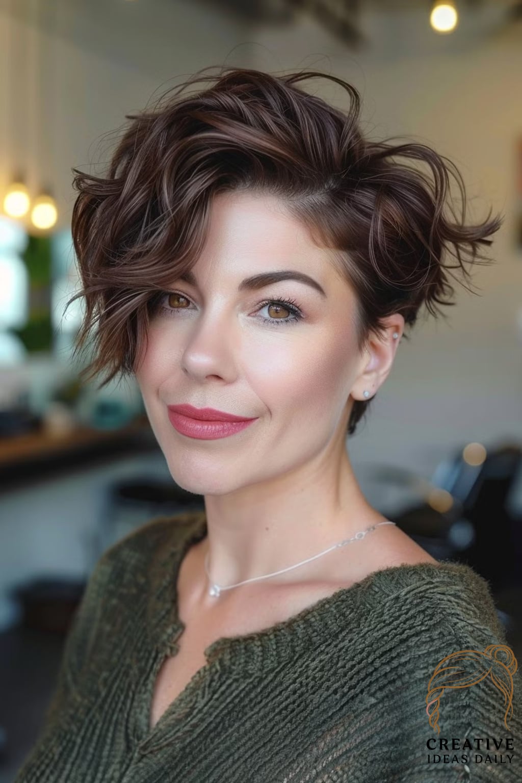Messy Pixie for Coarse Hair with Highlights