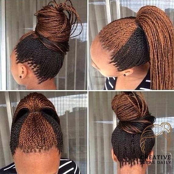 The Micro-Braid Crown Updo