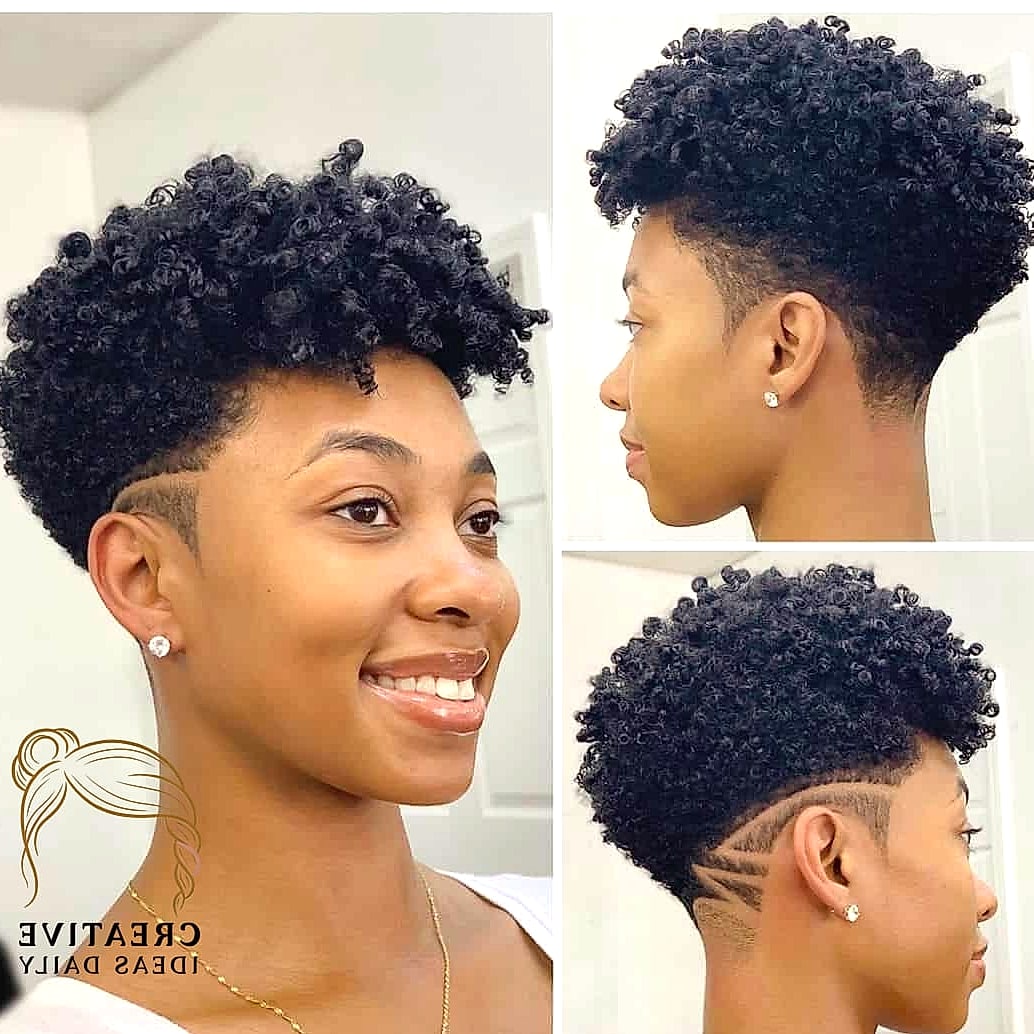 Natural Hair Fade with Curls on Top