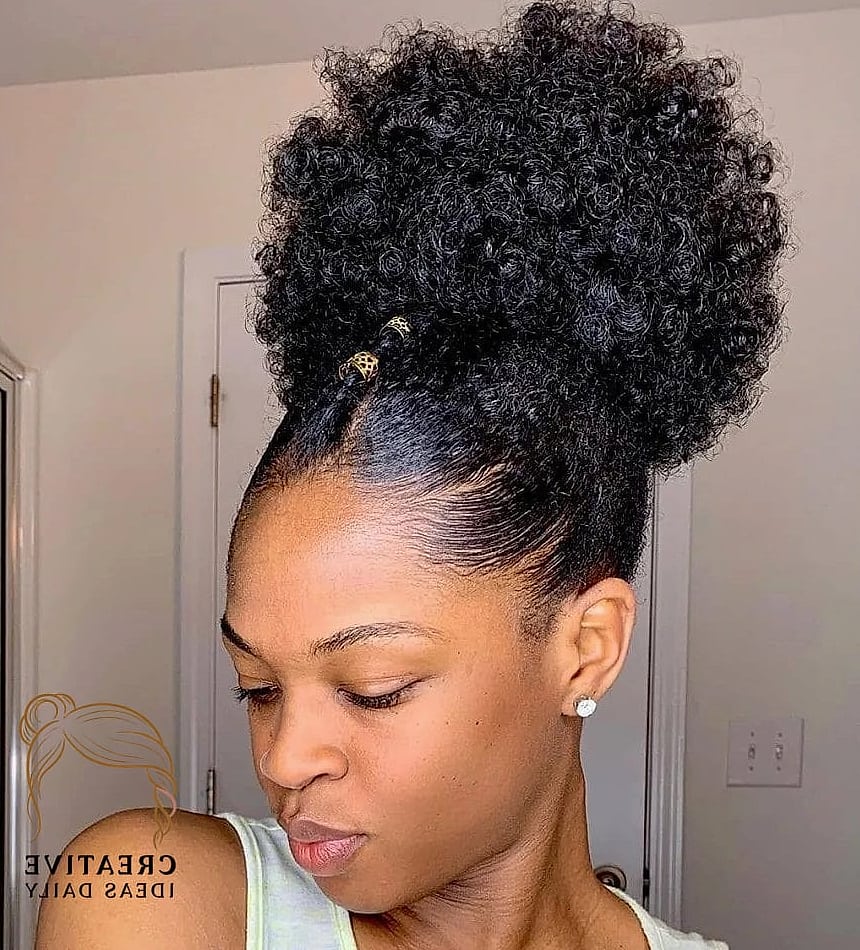 Natural Hair Puff with Shaved Sides