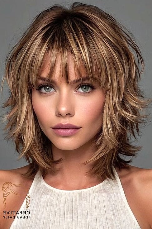 Piece-y Medium Shag with Micro Bangs