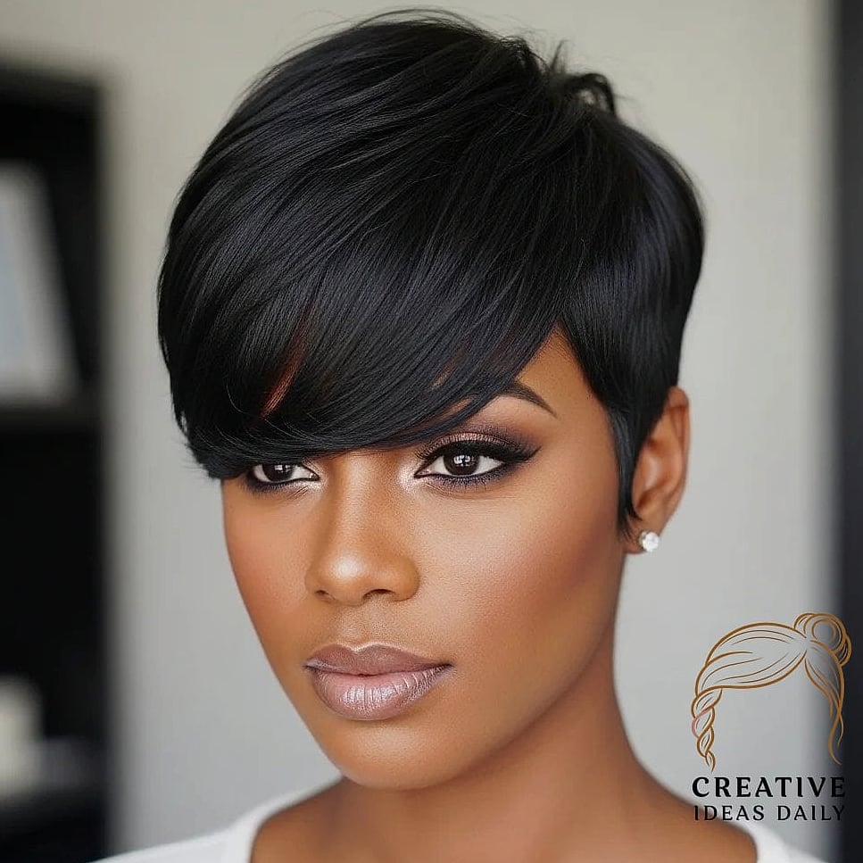 22 Pixie Cut Black Women Ideas Worth Bookmarking Right Now 11 Pixie with Long Bangs