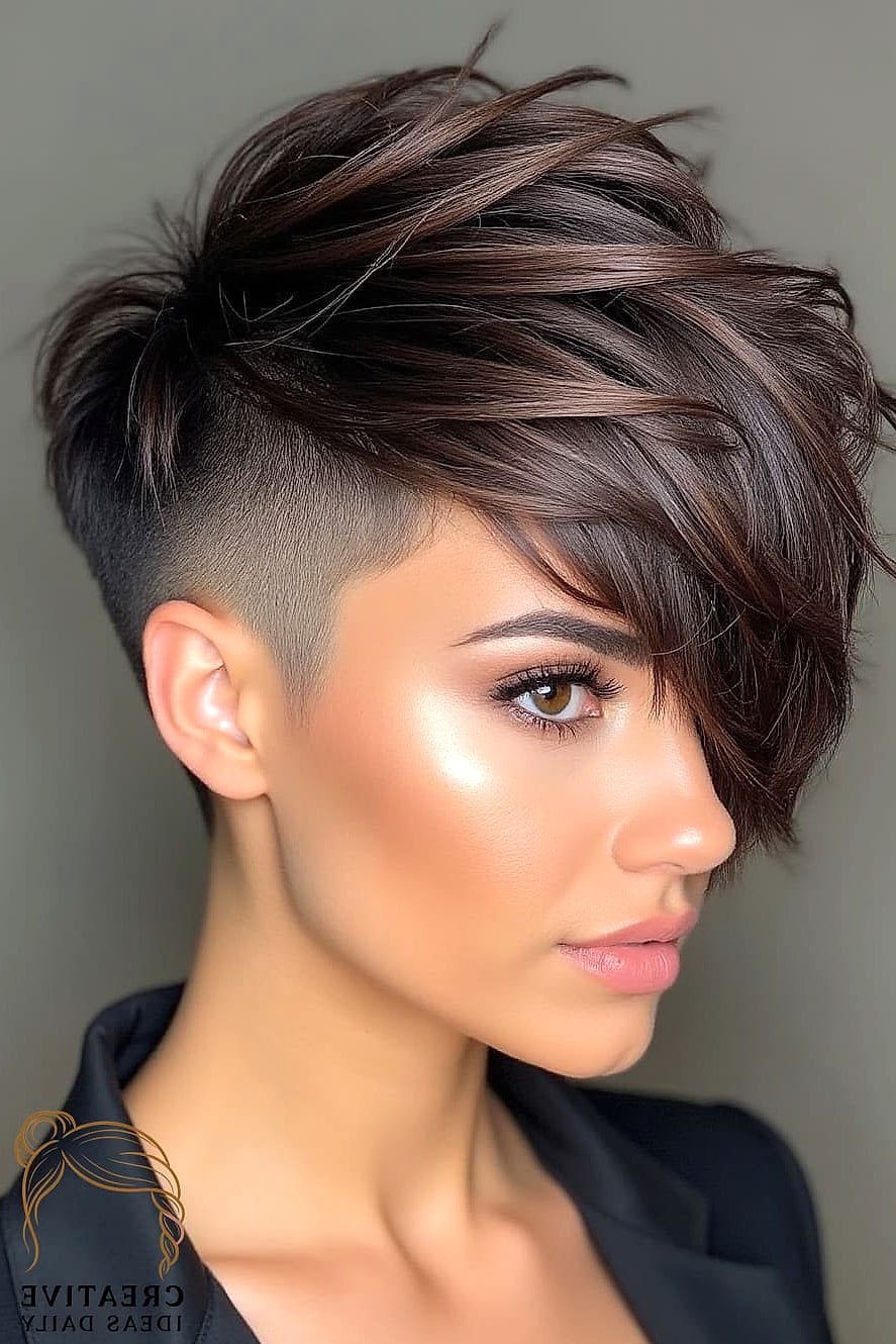 24 Long Pixie Cut Ideas That Are Absolutely Stunning 12 Pixie with Long Side Fringe