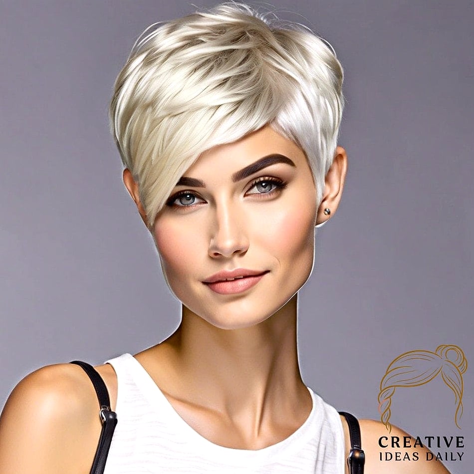 Platinum Blonde Bixie With Texture