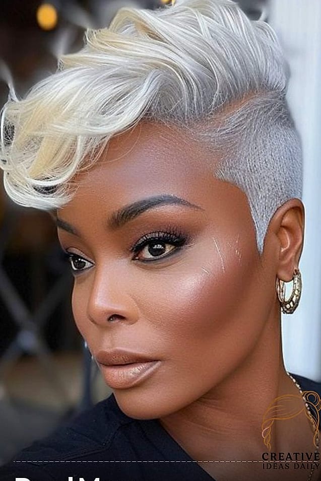22 Pixie Cut Black Women Ideas Worth Bookmarking Right Now 16 Platinum Blonde Pixie