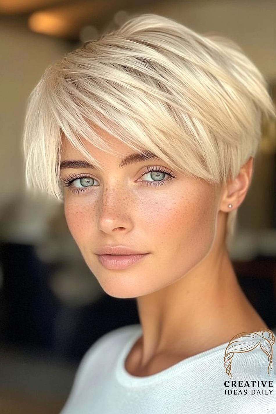 Platinum Pixie With Undercut