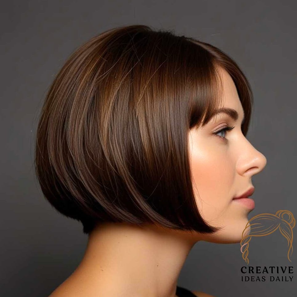 Rounded Bob with Inward Curl