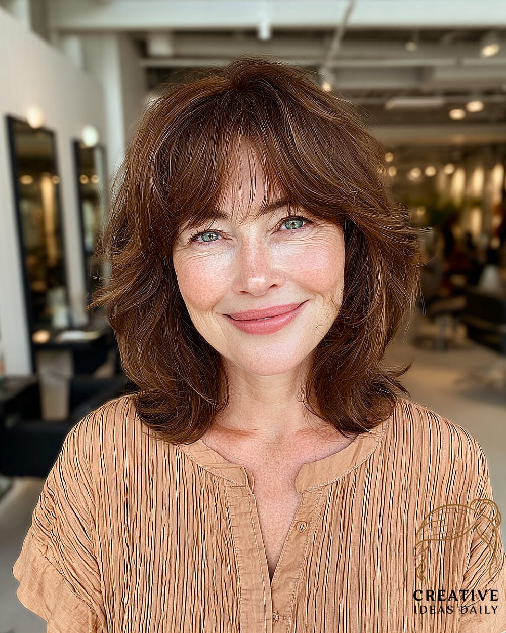 Shagged Mid-Length Hair with Rounded Layers