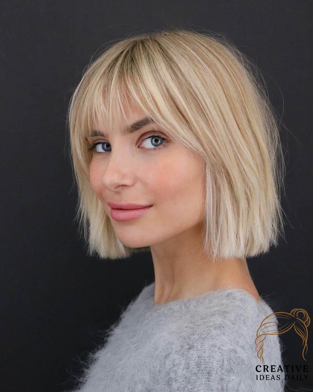 Short Blunt Bob with See-Through Bangs