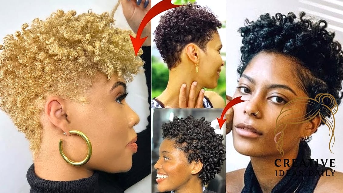 Short Curly Mullet on Natural Hair