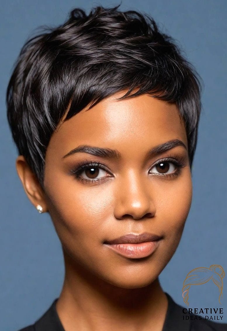 Short Feathered Mixie Cut