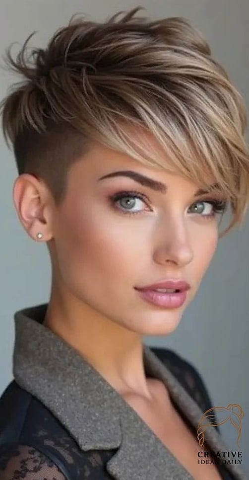 Short Layered Cut with Bangs for Fine Hair
